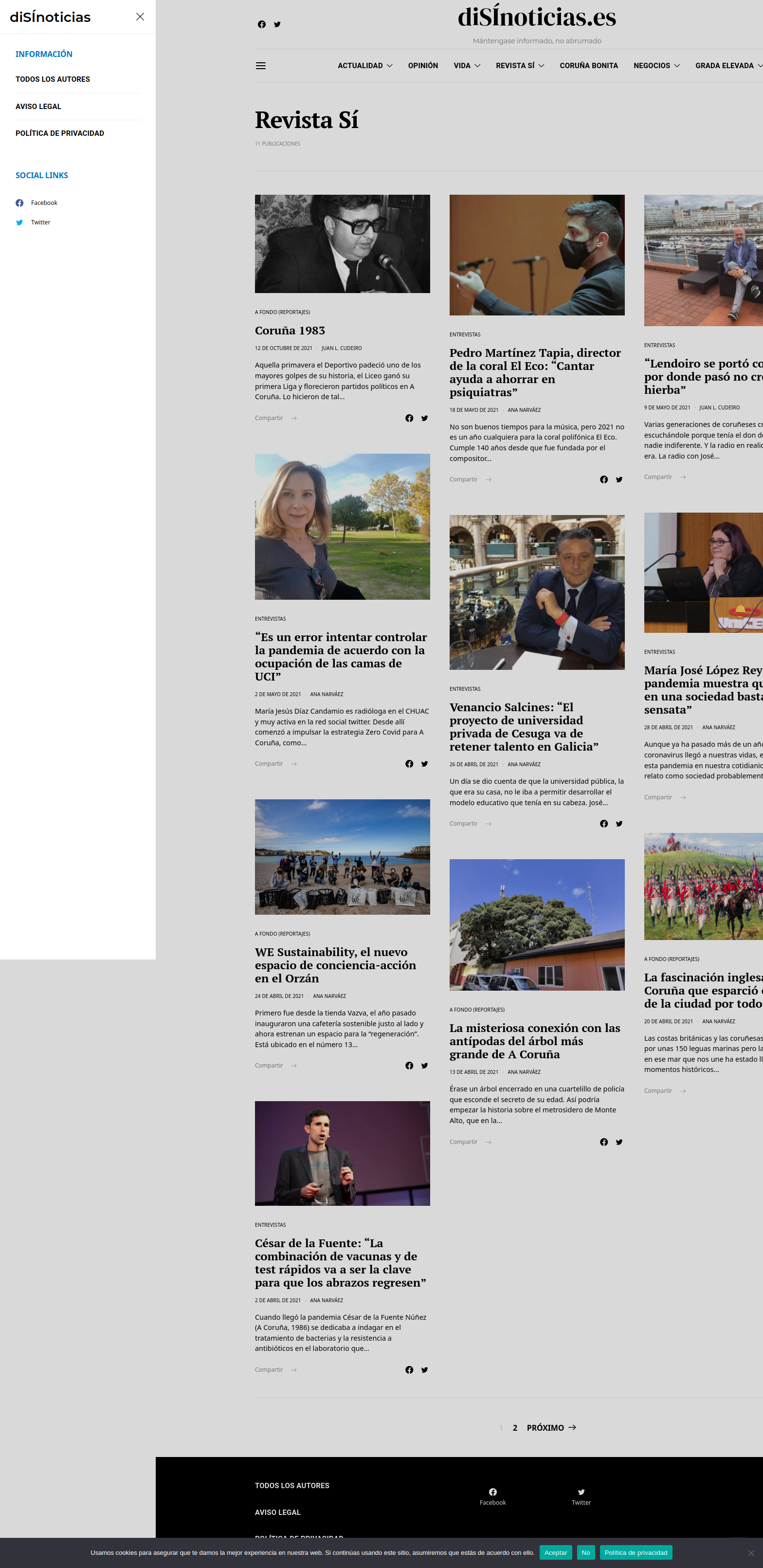 Captura de pantalla de diSínoticias.es