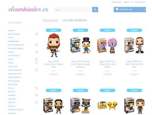Proyecto Tienda elCambiador - Desarrollo web, shop