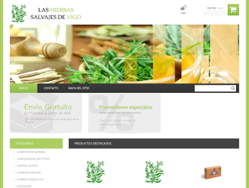 Proyecto Tienda Las Hierbas Salvajes de Vigo - Desarrollo web, shop