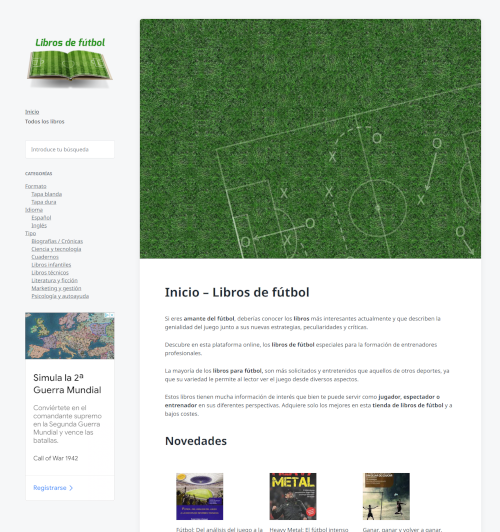 Proyecto Librosdefutbol.me - Desarrollo web, shop