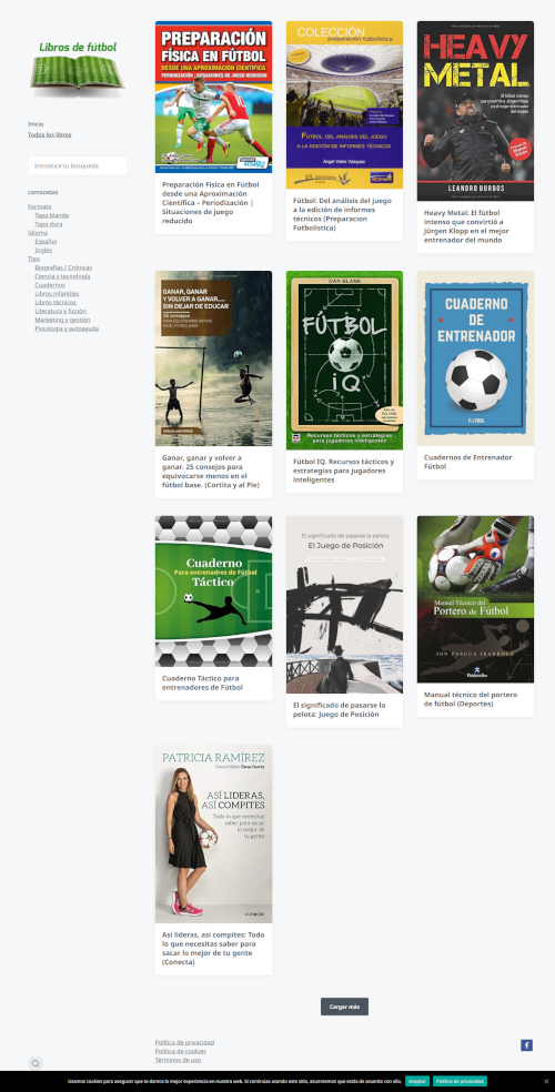 Captura de pantalla de Librosdefutbol.me