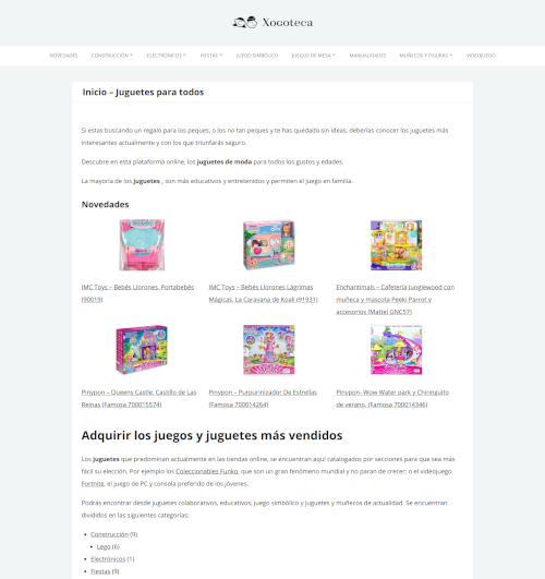 Proyecto Xogoteca - Desarrollo web, shop